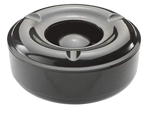 Beaumont Winddichter Aschenbecher aus Melamin, tragbar, schwarz, 146 mm, winddicht für den Innen- und Außenbereich, CZ572 von Beaumont