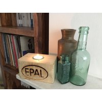Rustikal Bis Radelte Zurückgefordert Palette Holz Tee Licht Kerzenhalter, Industrie von Beaumontsbits