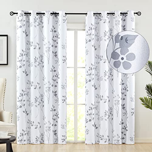 Beauoop Grau Blickdicht Vorhänge Blätter Blumen Muster Vintage Vorhänge mit Ösen Botanisch Themovorhang Verdunkelungsvorhänge für Bauernhaus Wohnzimmer Schlafzimmer 2er Set, 132 x 245 cm (HxB) Beauoop Grau Blickdicht Vorhänge Blätter Blumen Muster Vintage Vorhänge mit Ösen Botanisch Themovorhang Verdunkelungsvorhänge für Bauernhaus Wohnzimmer Schlafzimmer 2er Set, 132 x 245 cm (HxB) von Beauoop