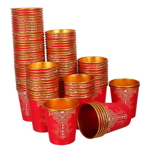 Beaupretty 100 Stück Rote Chinesische Hochzeitspappbecher mit Goldener Beschichtung Dickwandige Einweg-teetassen für Hochzeitsfeier Robuste Partybecher für Empfang und Festliche Anlässe Beaupretty 100 Stück Rote Chinesische Hochzeitspappbecher mit Goldener Beschichtung Dickwandige Einweg-teetassen für Hochzeitsfeier Robuste Partybecher für Empfang und Festliche Anlässe von Beaupretty