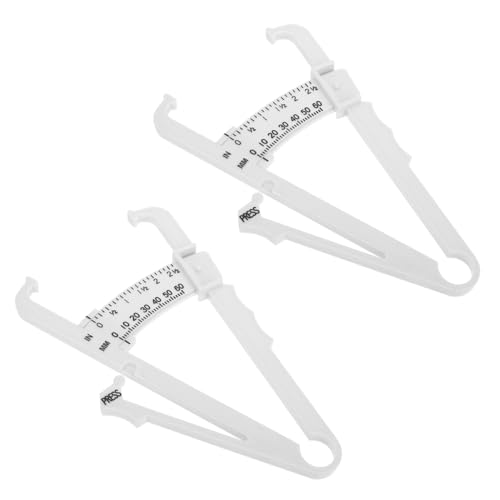 Beaupretty 2 Stück Handliches Hautfalten messgerät für Präzise Körperfettmessung bei Männern und Frauen Weiß Anzeige zur Messung von Bauch Arm Hüfte und Beinfettanteil von Beaupretty