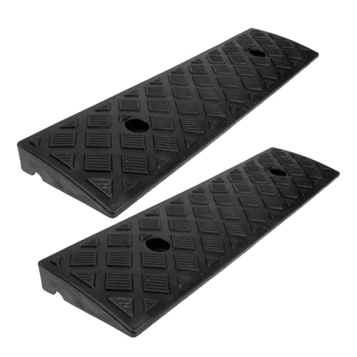 Beaupretty 2 Stücke Stufenmatte Hangmatte Auto Bordstein Auffahrt Neigung Treppenkeil Rampe für den Schuppeneinstieg Rampen für den Ölwechsel Mäherrampen Gummi Black von Beaupretty