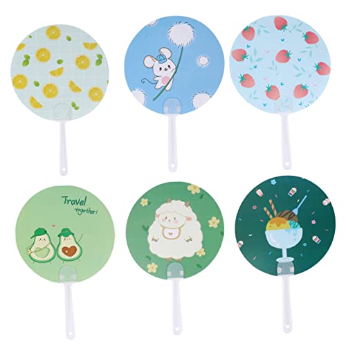Beaupretty 24 Stück Cartoon Handfächer Rundform Mini Ventilatoren für Sommer Tragbare Handventilatoren für Frauen Mädchen und Sommerdekoration und Accessoire von Beaupretty
