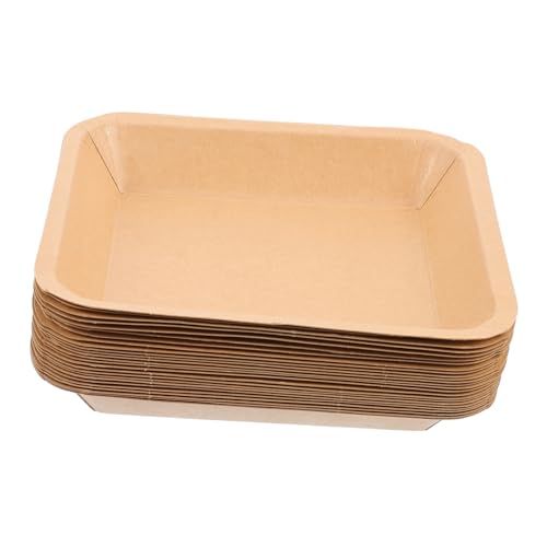 Beaupretty 25 Stück Kraftpapier Robuste und Umweltfreundliche Snackplatten für Bbq Partys und Fingerfood Lebensmittelechtes Material Leicht und Praktisch von Beaupretty