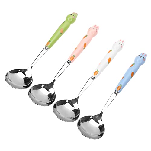 Beaupretty 4 Stück Kreative Teilige Cartoon Hasen Niedliche Dessertlöffel für Eiscreme Vielseitig Einsetzbar mit Feiner Verarbeitung und Glatter Oberfläche von Beaupretty