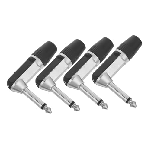 Beaupretty 4 Stück Mono -Mikrofonstopfen Audioanschluss für Mikrofon rechtwinkliger audioadapter rechtwinkliger Mono-Stecker Mikrofonbuchanschluss Metall Kunststoff Schwarz von Beaupretty