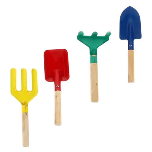 Beaupretty 4 Stück Teiliges Gartengeräte Set mit Holzgriff Leichter Gartenhandschaufel Rechen für Blumen und Gemüsepflanzung Sicher und Ergonomisch für Kleine Hände für Zufällige Farbe von Beaupretty