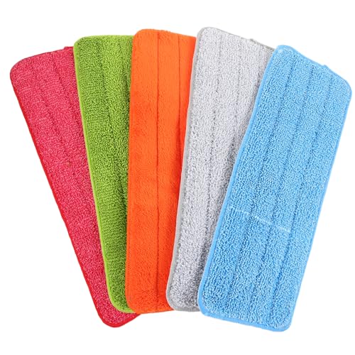 Beaupretty 5 Stück Wischmopp Pads Wiederverwendbare Reinigungspads für Flachmopp Hochabsorbierende Mikrofaser Pads Kompatibel mit Hartböden Fliesen und von Beaupretty