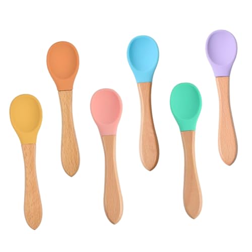 Beaupretty 6 Stück Teiliges Ergonomischem Design Hitzebeständig Lange Griffe für Einfache Handhabung für Selbstständiges Essen und Babynahrung für Kleinkinder und Geburtstagsgeschenke von Beaupretty