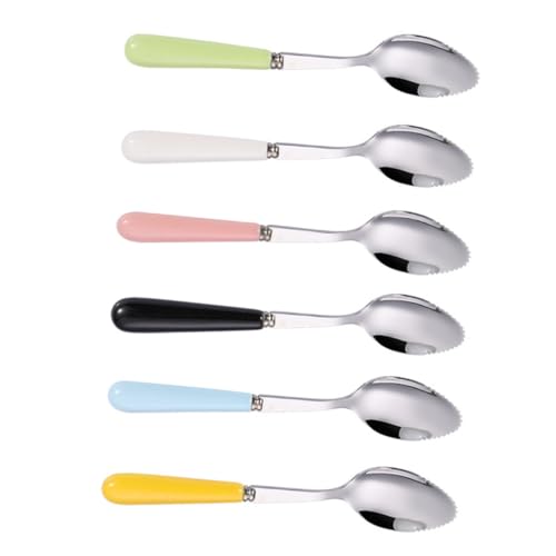 Beaupretty 6 Stück Teiliges Löffel aus Rostfreiem Edelstahl Robuste Schabelöffel für Beikost und Obst Modernes Design Langlebig Vielseitig Einsetzbar für Wassermelone Kiwi Drachenfrucht von Beaupretty