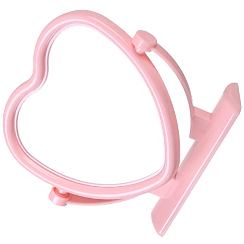 Beaupretty Doppelseitiger Schminkspiegel Schminktisch Spiegel Vintage-schminkspiegel Spiegel Für Schlafzimmer Badezimmerspiegel Herz Schminkspiegel Rotieren Wandbehang Einfach Plastik von Beaupretty