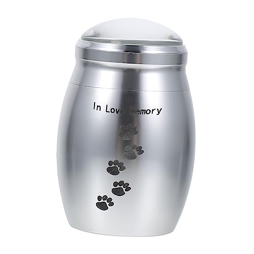 Beaupretty Edelstahl Tierurne für Hunde Aufbewahrungsbox Kleine Tragbare Gedenkdose mit Rundem Deckel Praktisches Andenken an Verstorbene Haustiere Geeignet für Wohnzimmer Schlafzimmer Büro von Beaupretty