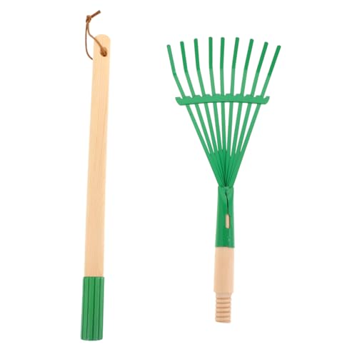 Beaupretty Kindergarten Gartenrechen mit Abnehmbarem Holzstiel Kleiner Metallrechen für Ergonomisch Geformt Leicht zu Lagern für Laub und Outdoor-spielspaß von Beaupretty