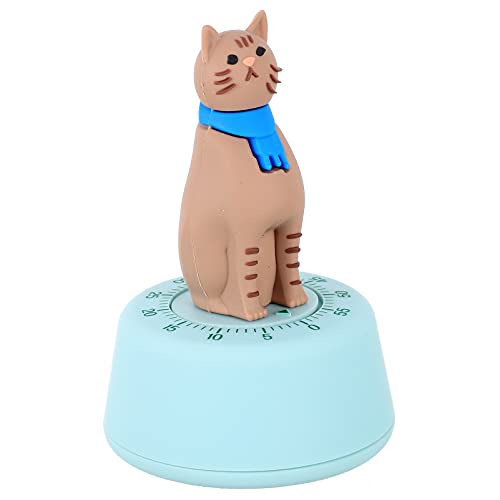 Beaupretty Küchentimer Mechanisch Eieruhren Katze Figur: Lustig Countdown Alarm Timer Hellbraun Katze Hellgrün Base Backen Kochen Zeitmesser Kochhilfe Küchenhelfer Weihnachten Neujahr von Beaupretty
