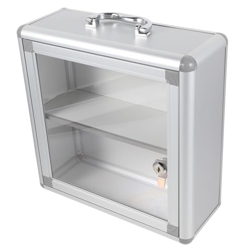 Beaupretty Metall Medizinbox Wandhängend Notfallbox mit Griff und Sicherheitsverschluss Robuste Medikamenten Aufbewahrungsbox für Outdoor Reise und Sport Praktische Verschließbare von Beaupretty