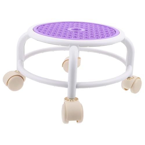 Beaupretty Multifunktionaler Runder Rollhocker mit Schwenkrollen Stabiler Niedriger Arbeitshocker für Büro Spa und Haushalt Belastbar Komfortabel Praktischer Sitz mit Flexibler Beweglichkeit von Beaupretty