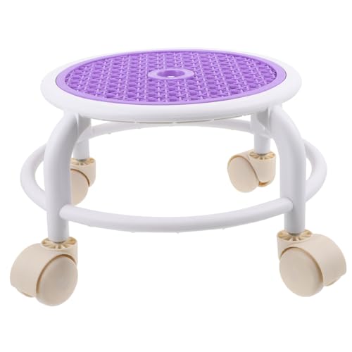 Beaupretty Niedriger Rollbarer Hocker mit Drehfunktion Stabiler Kunststoff Kleiner Runder Sitzhocker für Vielseitige Nutzung Platzsparend und Leicht als Pediküre oder Fußstütze Schreibtisch von Beaupretty