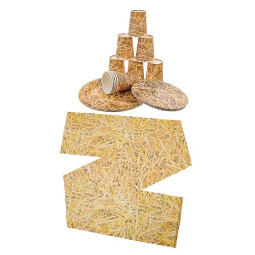 Beaupretty Papiergeschirr Mit Heuballen-tischdecke Pappbechern Und Tellern Western-partyzubehör Für Cowboy-feiern Bauernhof-dekoration Für Geburtstage Und Festivals Beaupretty Papiergeschirr Mit Heuballen-tischdecke Pappbechern Und Tellern Western-partyzubehör Für Cowboy-feiern Bauernhof-dekoration Für Geburtstage Und Festivals von Beaupretty