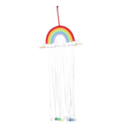 Beaupretty Regenbogen Haarklammern Organizer mit Quasten Hängender Haarspangenhalter für Mädchen Praktischer Haaraccessoires Aufbewahrung Dekorativer Wandhalter für Kinderzimmer von Beaupretty