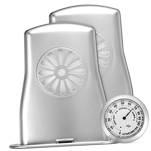 Beaupretty Rundes Thermometer Hygrometer mit Schallloch Luftbefeuchtern für Violine und Gitarrenetui Präzise Feuchtigkeitsmessung für Instrumente Silberfarbe Luftbefeuchter von Beaupretty
