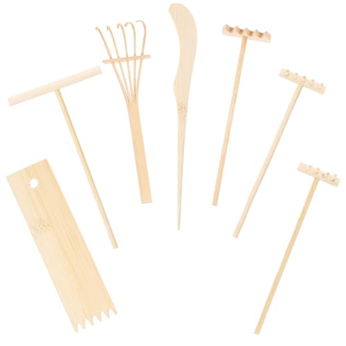 Beaupretty Teiliges Miniatur Bambus Rechen für Dekorative Mini Rakes für Schreibtisch und DIY Kreative Stressabbauend Vielseitig als Wohn und Bürodekoration von Beaupretty