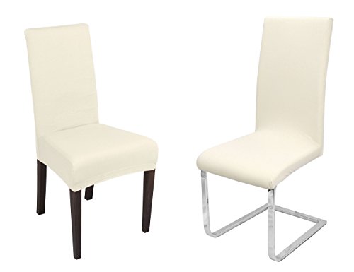 BEAUTEX Johanna Stuhlhusse elastische Stretch Husse Bi-Elastic, Baumwolle, Farbe wählbar, Natur von BEAUTEX