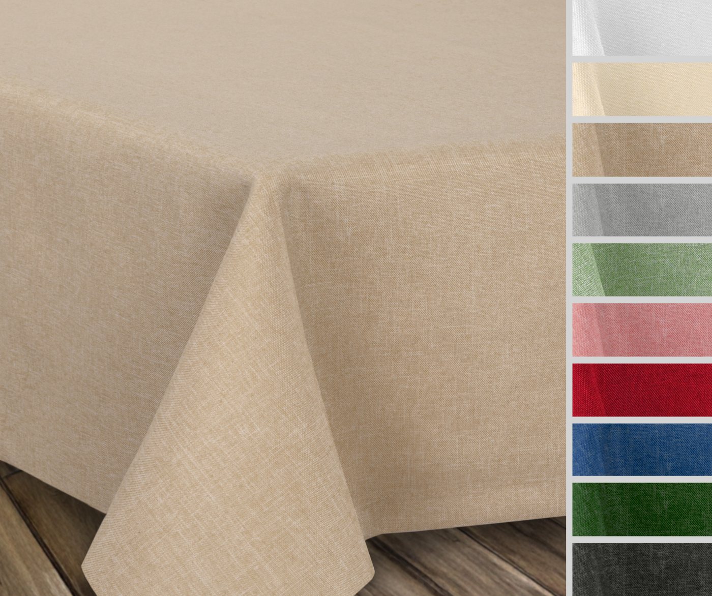 Beautex Tischdecke Fleckenabweisende bügelfreie Tischdecke mit Lotuseffekt, Leinenoptik (1-tlg) von Beautex