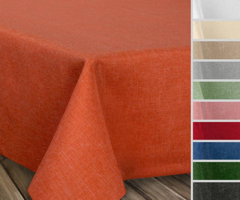 Beautex Tischdecke Fleckenabweisende bügelfreie Tischdecke mit Lotuseffekt, Leinenoptik (1-tlg) von Beautex