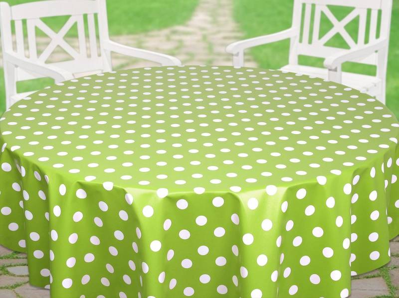 Beautex Tischdecke Punkte Wachstuchtischdecke OVAL RUND ECKIG, Wachstuch abwischbar (1-tlg) von Beautex