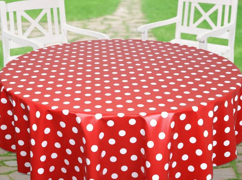 Beautex Tischdecke Punkte Wachstuchtischdecke OVAL RUND ECKIG, Wachstuch abwischbar (1-tlg) von Beautex