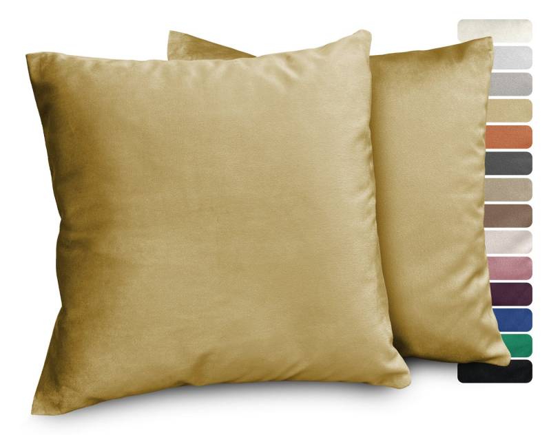 Beautex Kissenhüllen Samt Kissenhüllen 2er Set, Premium Kissenbezug, Sofa- und Dekokissen, (2 Stück) von Beautex