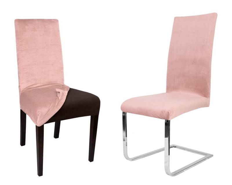 Beautex Stuhlhusse Lea Stuhlhussen, Samt Mikrofaser Stuhlbezug, elastische Stretch Husse von Beautex