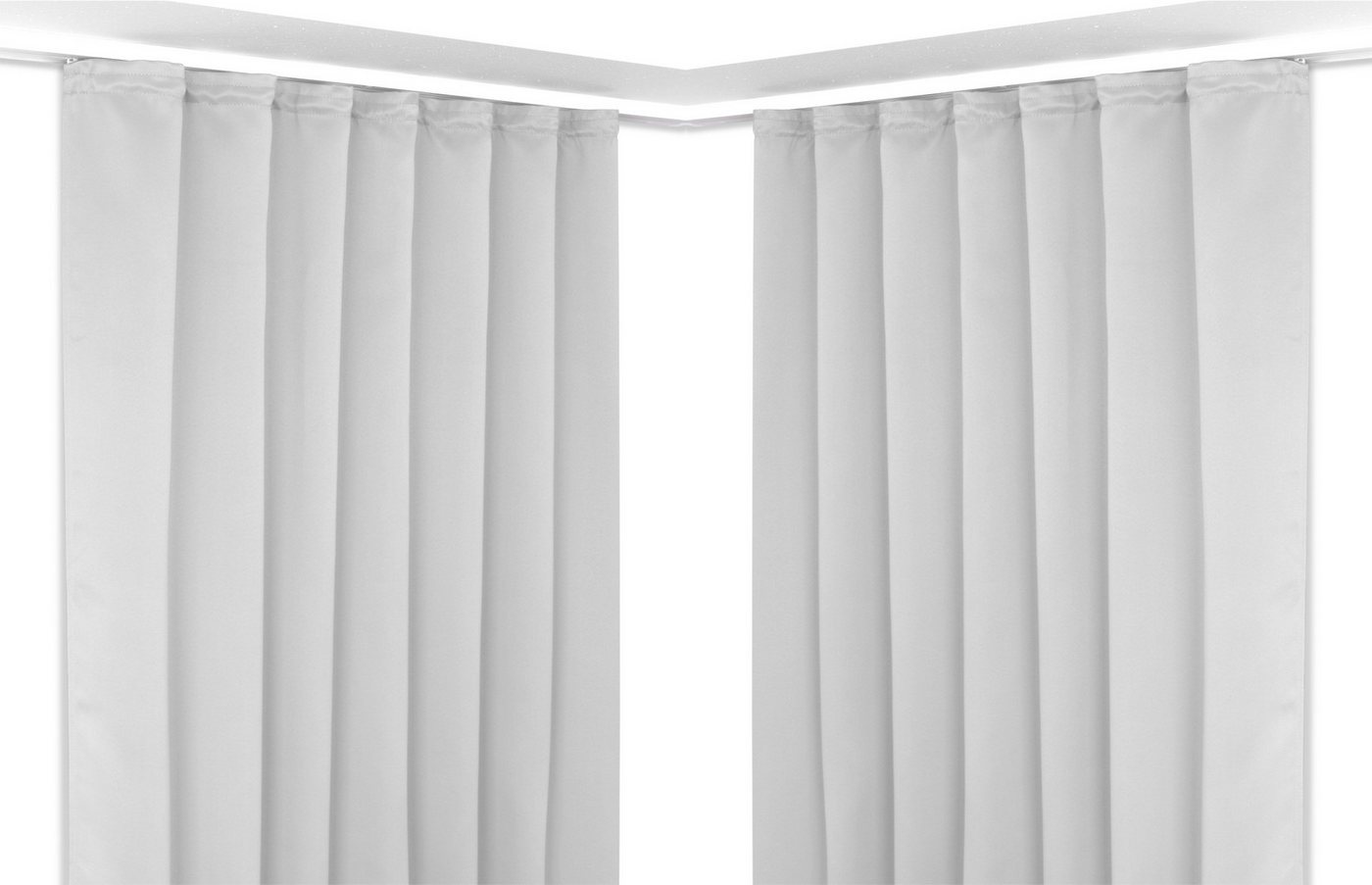Beautex Verdunkelungsvorhang 2er Set Verdunkelungsgardine mit U-Band, Blackout Vorhang abdunkelnd, Kräuselband (2 St), verdunkelnd von Beautex