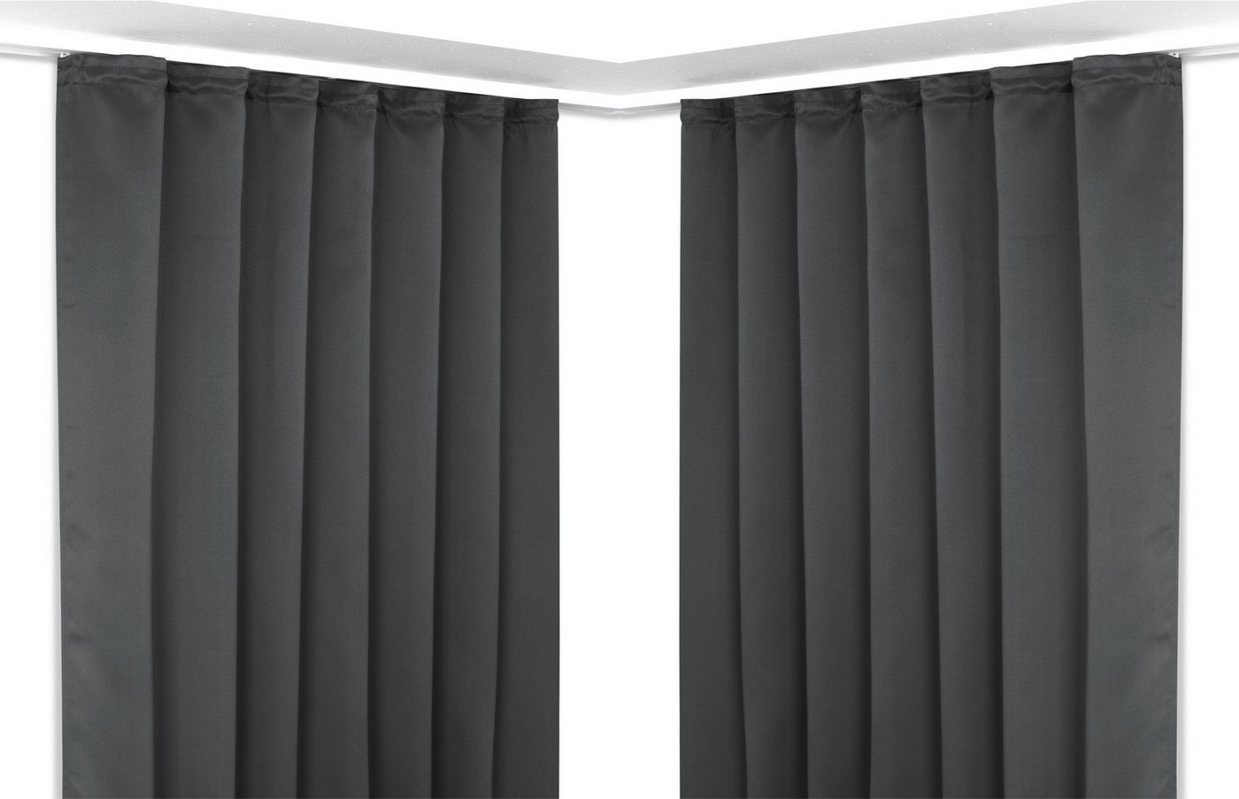 Beautex Verdunkelungsvorhang 2er Set Verdunkelungsgardine mit U-Band, Blackout Vorhang abdunkelnd, Kräuselband (2 St), verdunkelnd von Beautex
