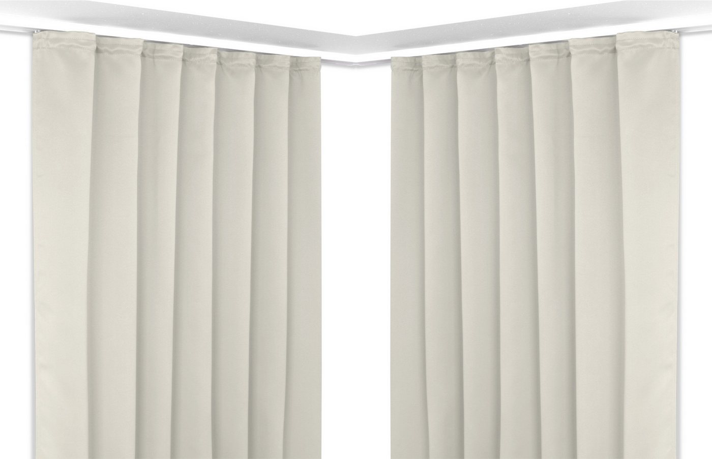 Beautex Verdunkelungsvorhang 2er Set Verdunkelungsgardine mit U-Band, Blackout Vorhang abdunkelnd, Kräuselband (2 St), verdunkelnd von Beautex