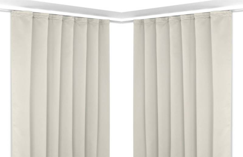 Beautex Verdunkelungsvorhang 2er Set Verdunkelungsgardine mit U-Band, Blackout Vorhang abdunkelnd, Kräuselband (2 St), verdunkelnd von Beautex