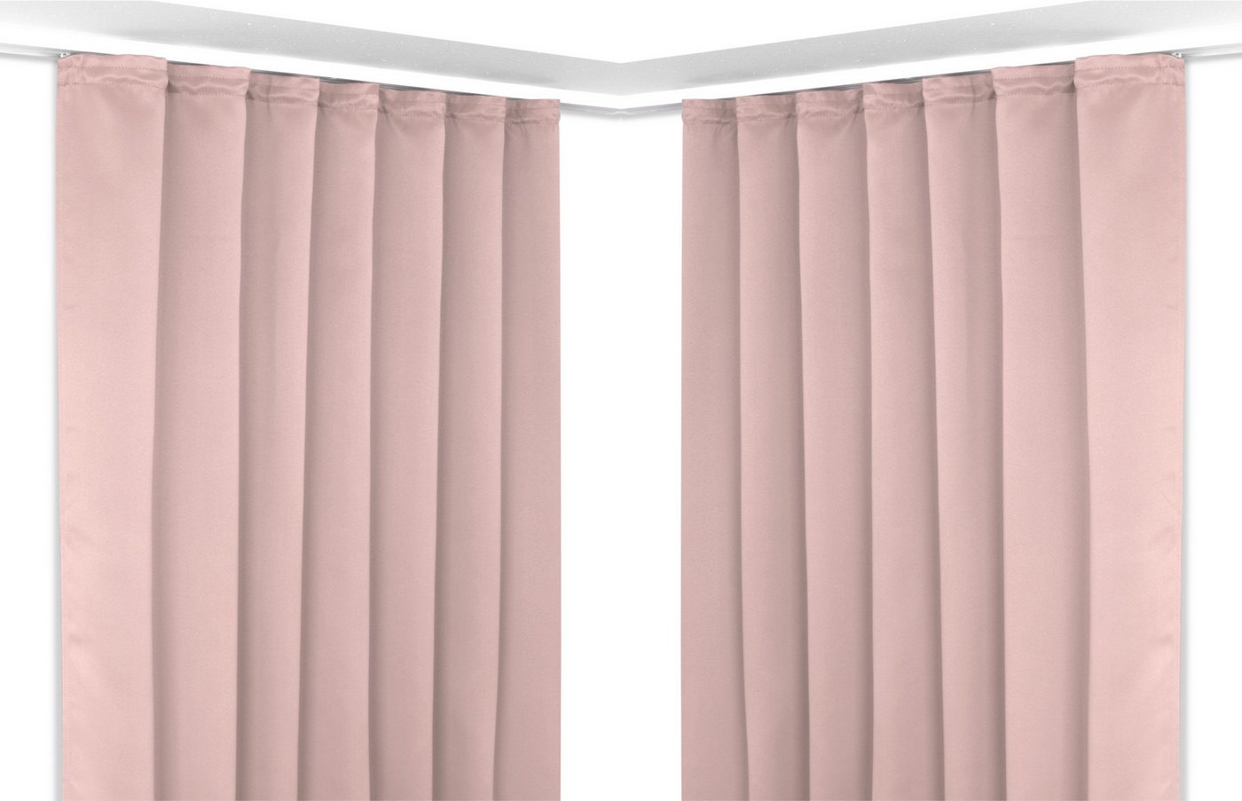 Beautex Verdunkelungsvorhang 2er Set Verdunkelungsgardine mit U-Band, Blackout Vorhang abdunkelnd, Kräuselband (2 St), verdunkelnd von Beautex