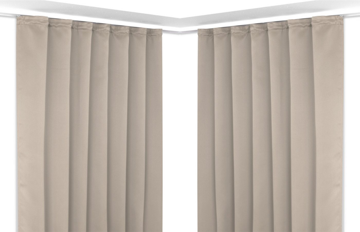 Beautex Verdunkelungsvorhang 2er Set Verdunkelungsgardine mit U-Band, Blackout Vorhang abdunkelnd, Kräuselband (2 St), verdunkelnd von Beautex