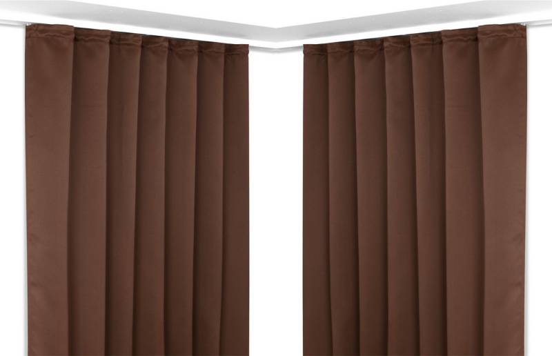 Beautex Verdunkelungsvorhang 2er Set Verdunkelungsgardine mit U-Band, Blackout Vorhang abdunkelnd, Kräuselband (2 St), verdunkelnd von Beautex