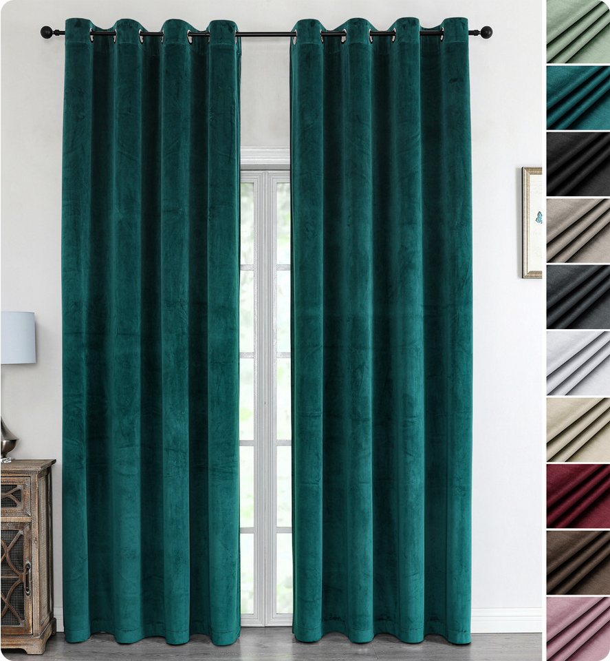 Beautex Verdunkelungsvorhang Samt Vorhang Ösen Gardine Velvet blickdicht abdunkelnd, Ösen (1 St), abdunkelnd von Beautex