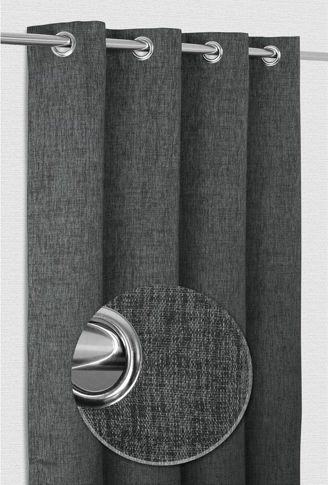 Vorhang Ösenvorhang, Gardine mit Ösen 140x245 cm, Ösenschal blickdicht, Beautex, Ösen (1 St), blickdicht von Beautex