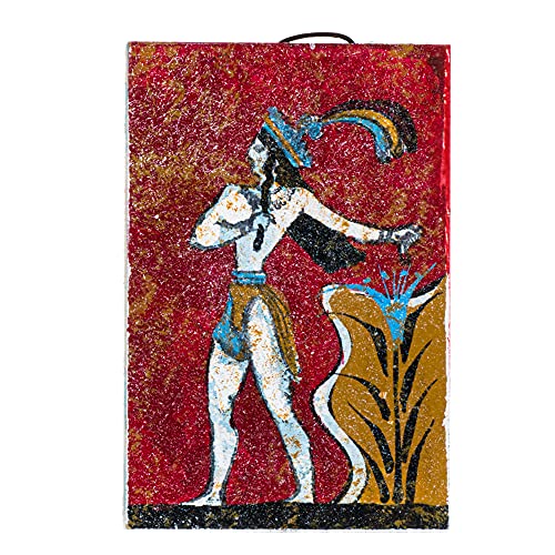 Antikes griechisches Minoanisches Wandbild Fresko Prinz der Lilien klein handgefertigt Dekoration Geschenk 15,2 cm von BeautifulGreekStatues