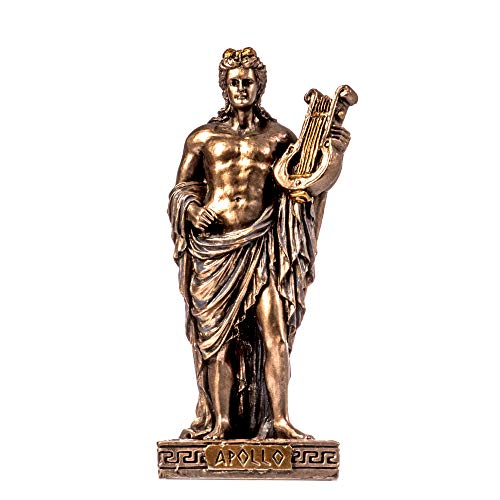 Apollo Griechischer Gott der Musik Poesie Kunst Miniatur Kaltguss Bronze Statue 9cm von BeautifulGreekStatues
