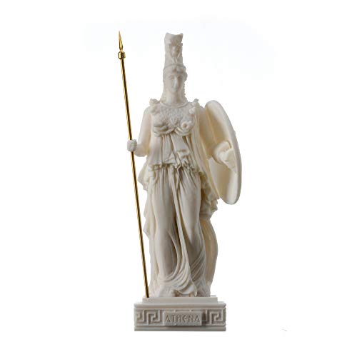 Athena Alabaster Statue griechische Göttin der Weisheit, Handwerk und Krieg, 25,9 cm von BeautifulGreekStatues