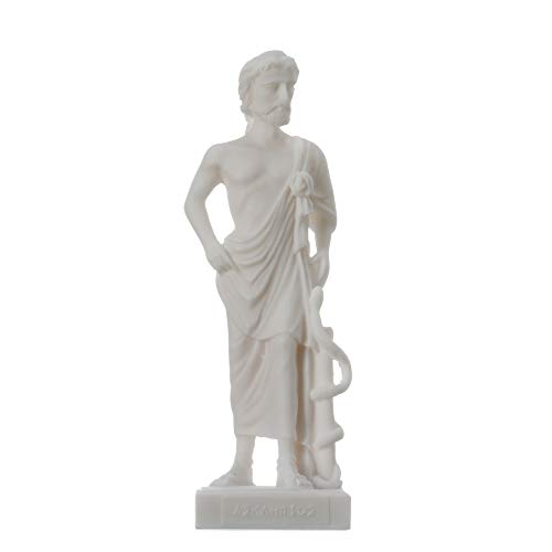 BeautifulGreekStatues Asclepius Alabaster Statue Altgriechischer Gott der Medizin Artefakt 17cm von BeautifulGreekStatues