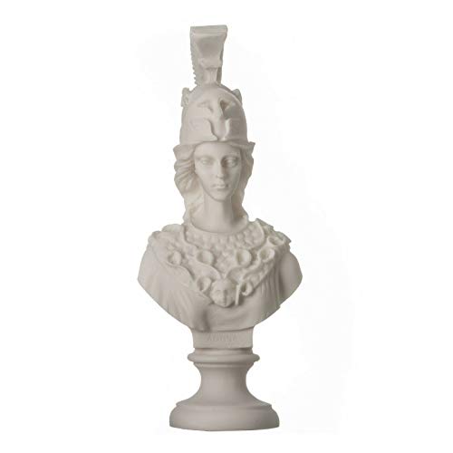 BeautifulGreekStatues Athena Pallas Skulptur Büste Minerva Antike griechische Göttin Alabaster, 20 cm von BeautifulGreekStatues