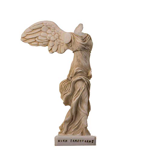 BeautifulGreekStatues Geflügelte Statue Victory of Samothrace, Goldton, Alabaster, alte Ruinen, Louvre Museum, Figur, 22,1 cm von BeautifulGreekStatues