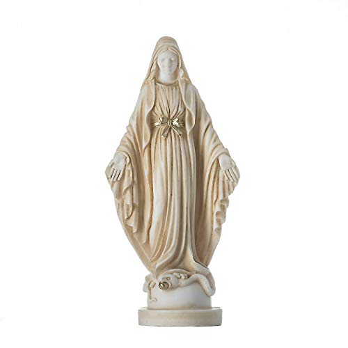 BeautifulGreekStatues Jungfrau Maria Statue Jesus Alabaster Goldton 17,3 cm von BeautifulGreekStatues