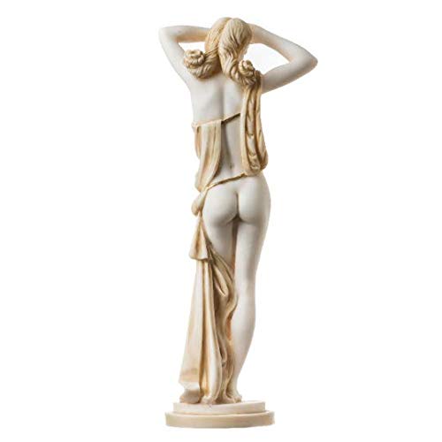 BeautifulGreekStatues Nackte nackt sexy weibliche Frau Aphrodite Alabaster Statue Skulptur Gold 31cm von BeautifulGreekStatues