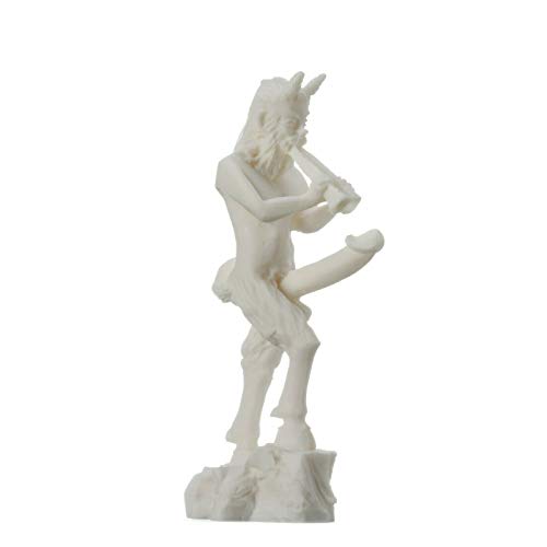 BeautifulGreekStatues PAN Satyr Griechischer nackter Gott der Natur Faunus Phallus Penis Alabaster Statue Skulptur 18cm von BeautifulGreekStatues
